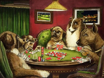 perros jugando al póquer gracioso humor mascotas Pinturas al óleo